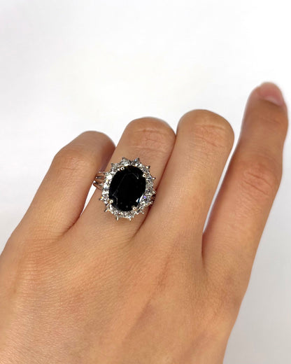 Bague Marguerite Saphir 4.90 carats &amp; Diamants 0.56 carat "Melissa" - Elliade Paris