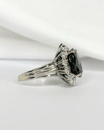 Bague Marguerite Saphir 4.90 carats &amp; Diamants 0.56 carat "Melissa" - Elliade Paris