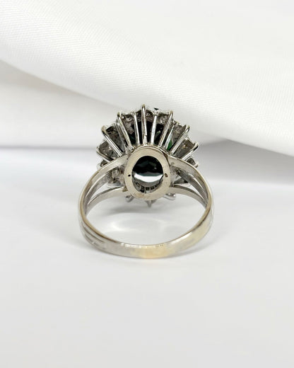 Bague Marguerite Saphir 4.90 carats &amp; Diamants 0.56 carat "Melissa" - Elliade Paris