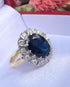 Bague Marguerite Saphir 5 carats & Diamants "Georgina" - Elliade Paris