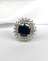 Bague Marguerite Saphir 5.30 carats & 40 Diamants "Cora" - Elliade Paris