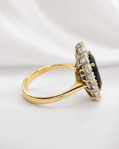 Bague Marguerite Saphir 5.60 carats &amp; Diamants 1.12 carat 7,06g "Eleanore" - Elliade Paris