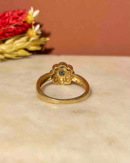 Bague Marguerite Saphir &amp; 8 Diamants &quot;Odette&quot; - Elliade Paris