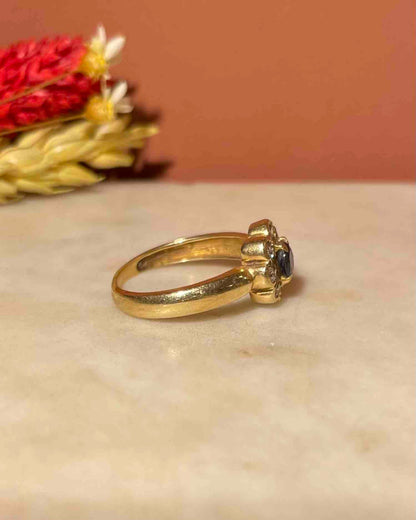 Bague Marguerite Saphir &amp; 8 Diamants &quot;Odette&quot; - Elliade Paris