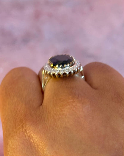Bague Marguerite Saphir 8.30 carats &amp; Diamants "Hanéia" - Elliade Paris