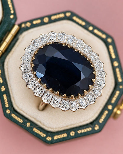 Bague Marguerite Saphir 8.30 carats &amp; Diamants "Hanéia" - Elliade Paris