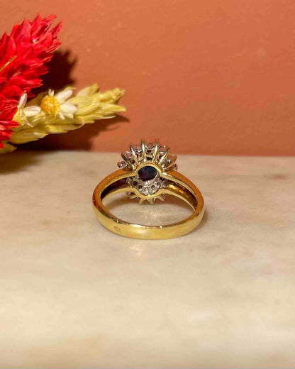 &quot;Alésia&quot; Sapphire &amp;amp; Diamond Daisy Ring