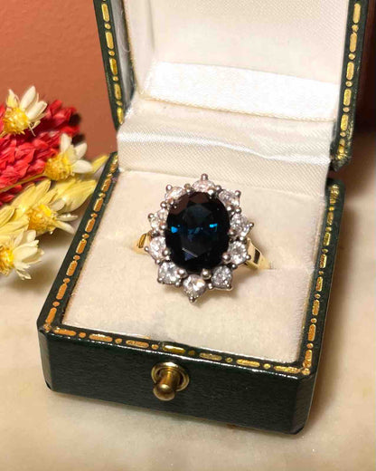 Bague Marguerite Saphir 4.50 carats &amp; Diamants &quot;Georgia&quot;