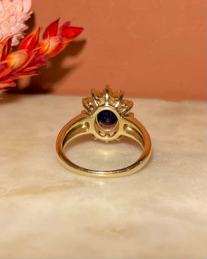 Bague Marguerite Saphir 1.60 carat &amp; Diamants &quot;Seyana&quot;