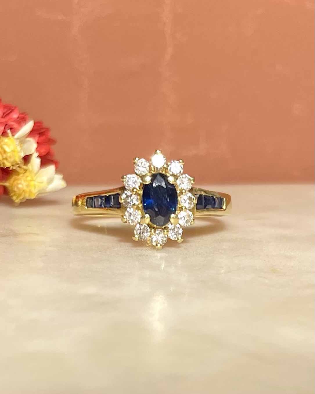 Bague Marguerite Saphirs et Diamants "Isabel" - Elliade Paris