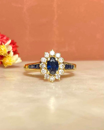 &quot;Isabel&quot; Daisy Sapphire and Diamond Ring