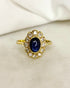 Bague Marguerite Saphir Cabochon 1.15 carat & Diamants 0.36 carat "Philippine" - Elliade Paris