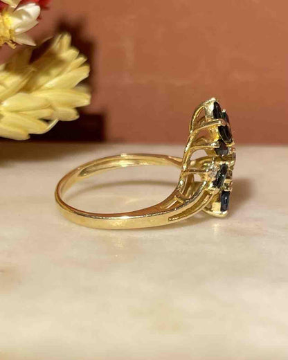 Bague Marguerite Saphir coeur Diamants &quot;Millie&quot; - Elliade Paris