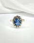 Bague Marguerite Saphir cornflower 2.35 carats & Diamants 0.48 carat "Sienna" - Elliade Paris