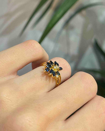Bague Marguerite Saphir coeur Diamants &quot;Millie&quot;