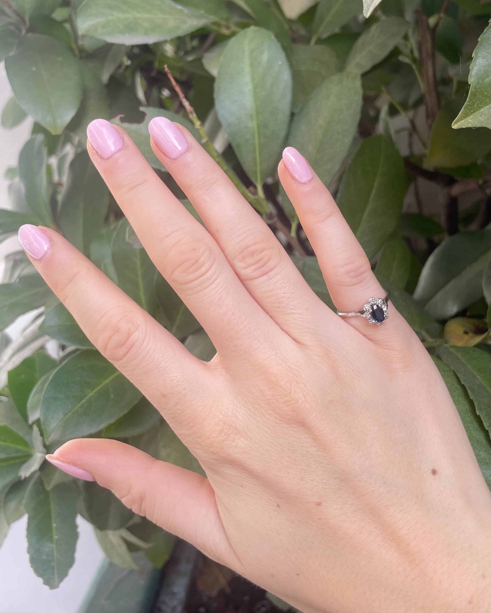 Anillo de margaritas de zafiro y diamantes "Jelena"