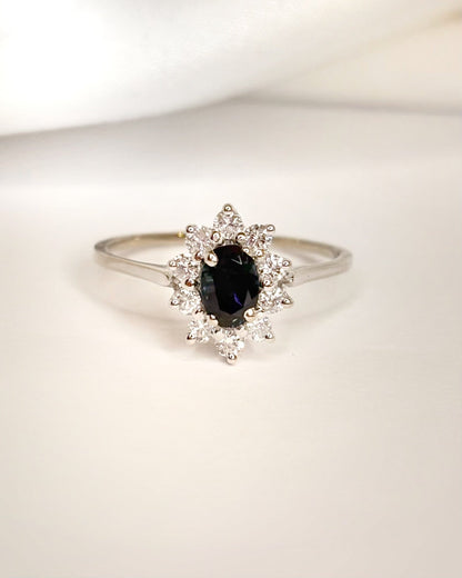Bague Marguerite Saphir &amp; Diamants 0.40 carat "Charlize" - Elliade Paris