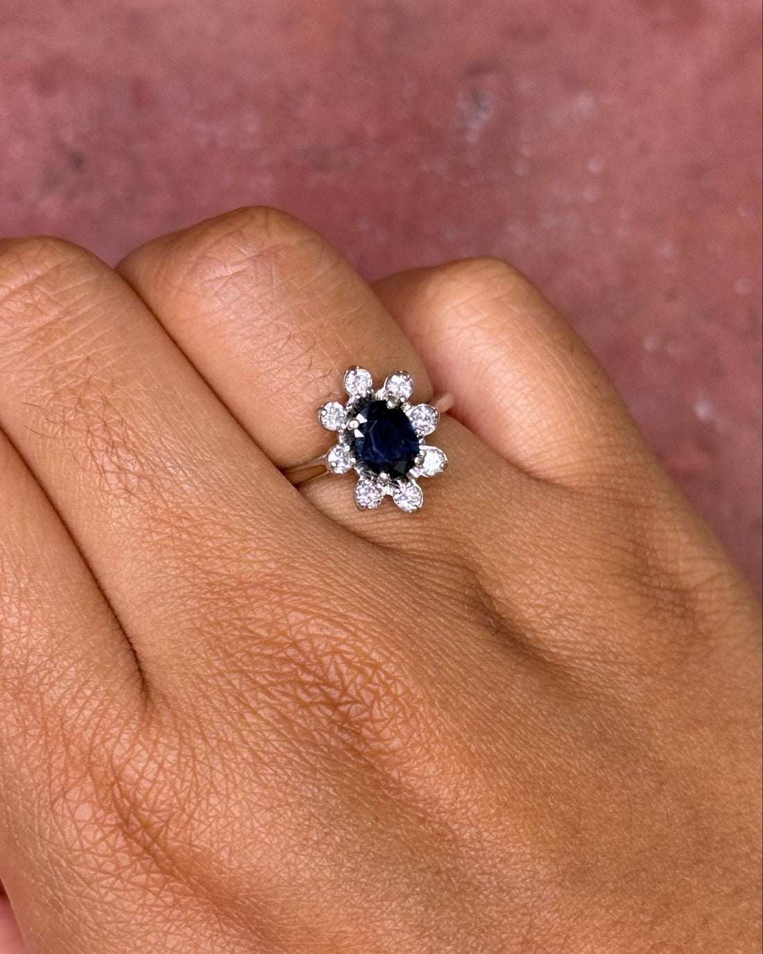 Bague Marguerite Saphir &amp; Diamants "Agnes" - Elliade Paris