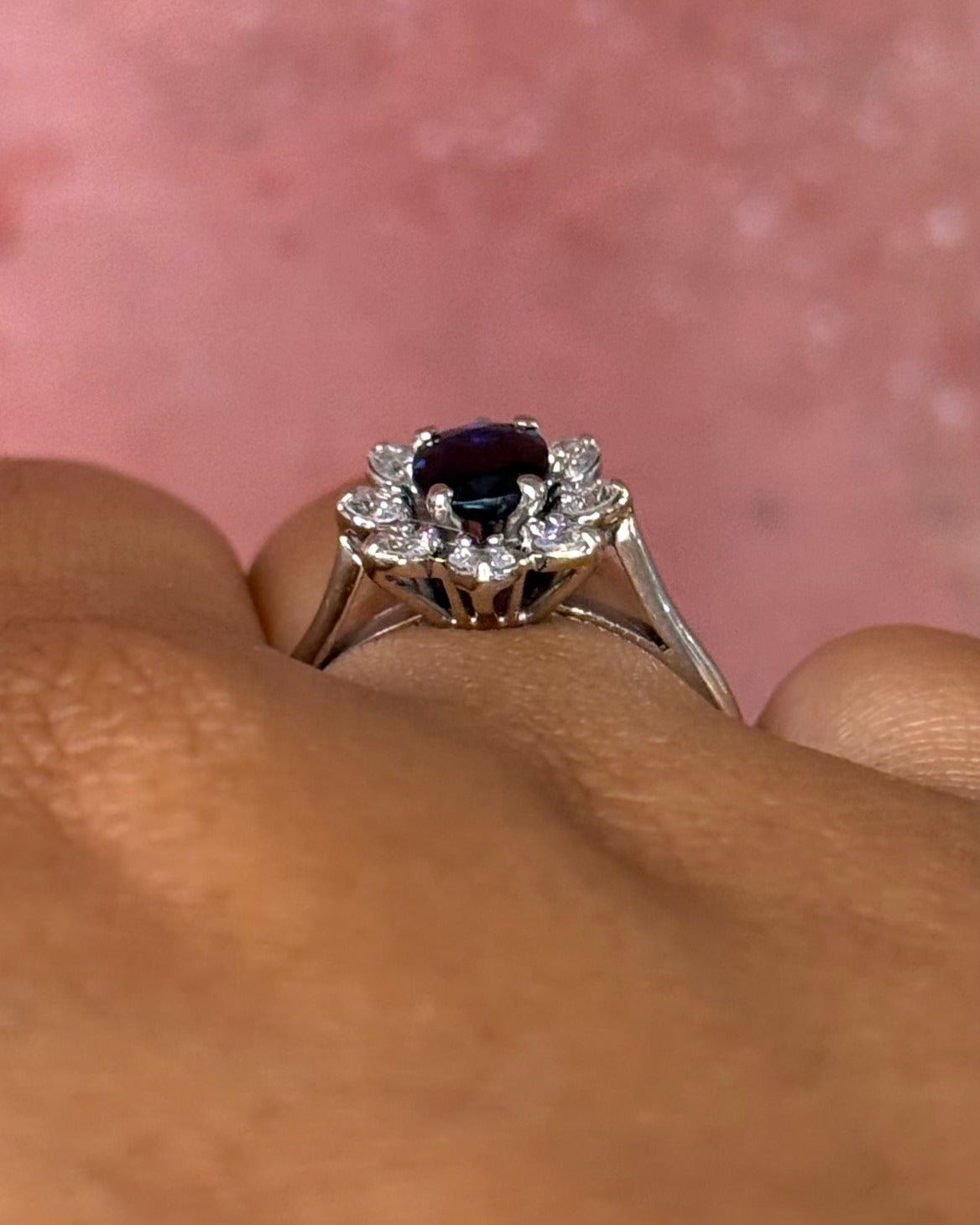 Bague Marguerite Saphir &amp; Diamants "Agnes" - Elliade Paris