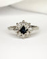 Bague Marguerite Saphir & Diamants baguette "Mina" - Elliade Paris