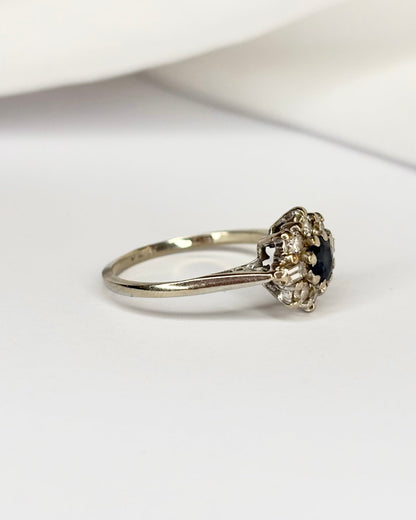 Bague Marguerite Saphir &amp; Diamants baguette &quot;Mina&quot; - Elliade Paris