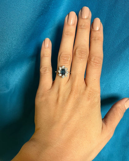 Bague Marguerite Saphir &amp; Diamants &quot;Charline&quot; - Elliade Paris