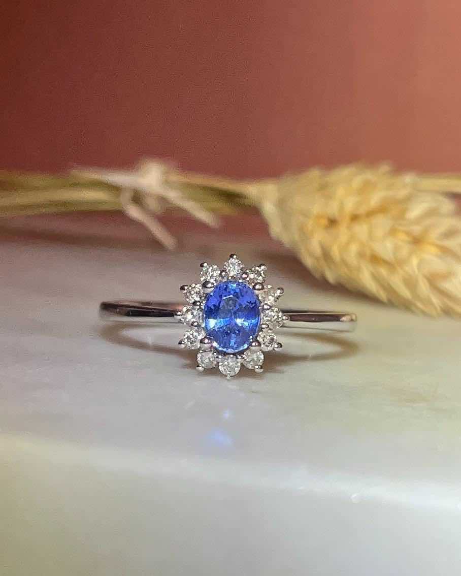 Bague Marguerite Saphir &amp; Diamants "Clémence" - Elliade Paris