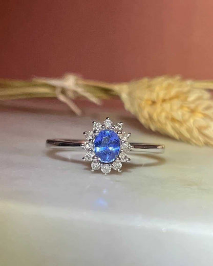 Bague Marguerite Saphir &amp; Diamants &quot;Clémence&quot; - Elliade Paris