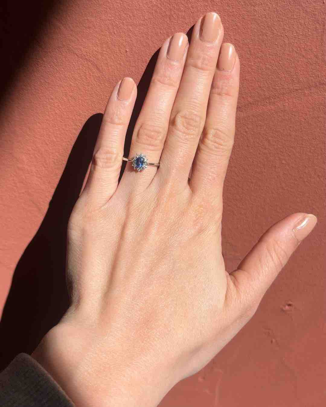 Bague Marguerite Saphir &amp; Diamants "Clémence" - Elliade Paris