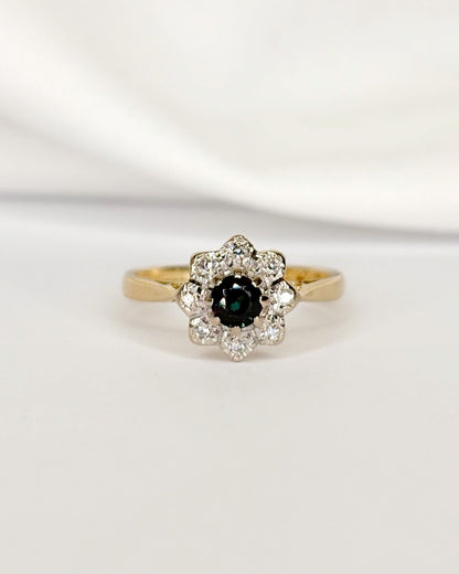 Bague Marguerite Saphir &amp; Diamants "Cybèle" - Elliade Paris
