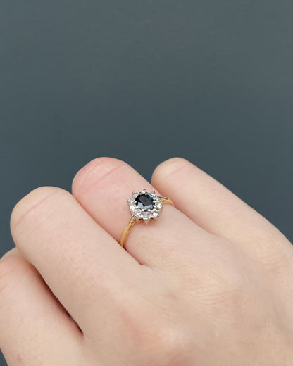 Bague Marguerite Saphir &amp; Diamants &quot;Dana&quot; - Elliade Paris