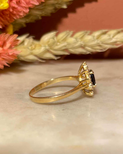 Bague Marguerite Saphir &amp; Diamants &quot;Daniella&quot; - Elliade Paris