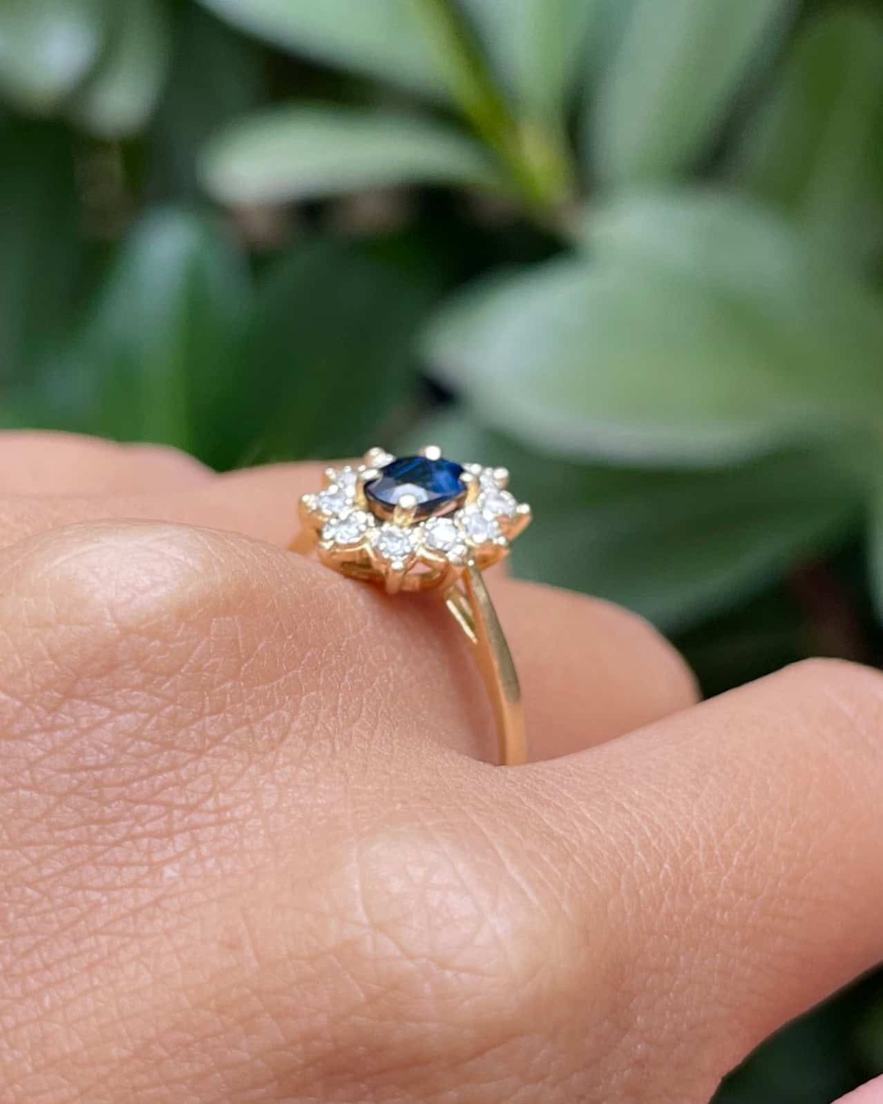 Bague Marguerite Saphir &amp; Diamants &quot;Daniella&quot; - Elliade Paris