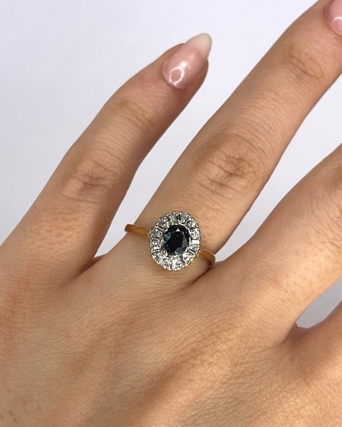 Bague Marguerite Saphir &amp; Diamants "Daria" - Elliade Paris
