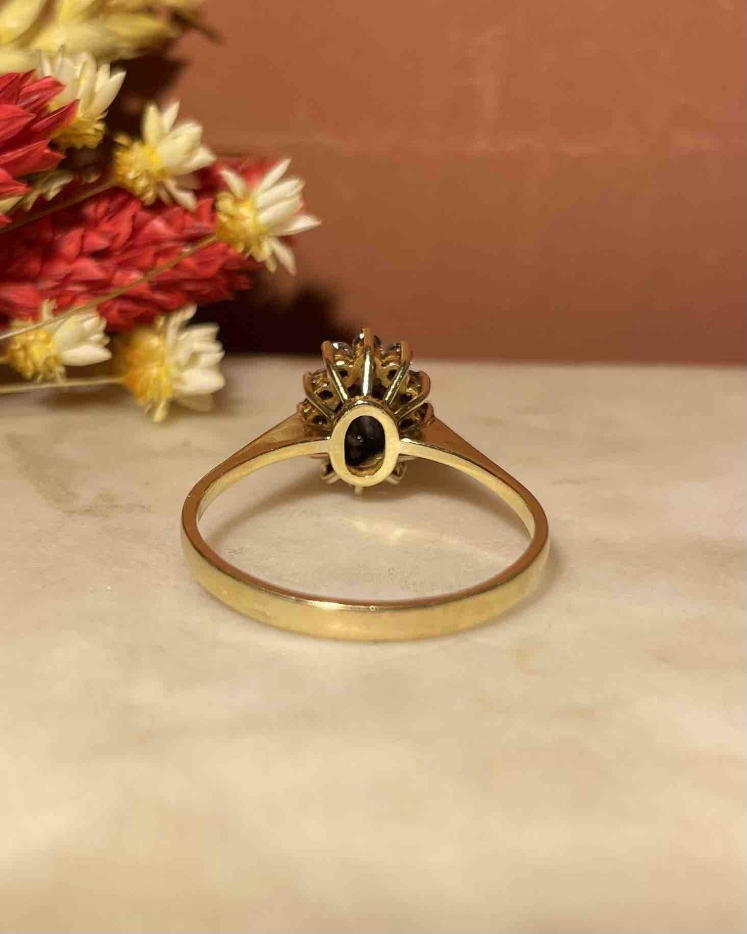 Bague Marguerite Saphir &amp; Diamants "Donna" - Elliade Paris