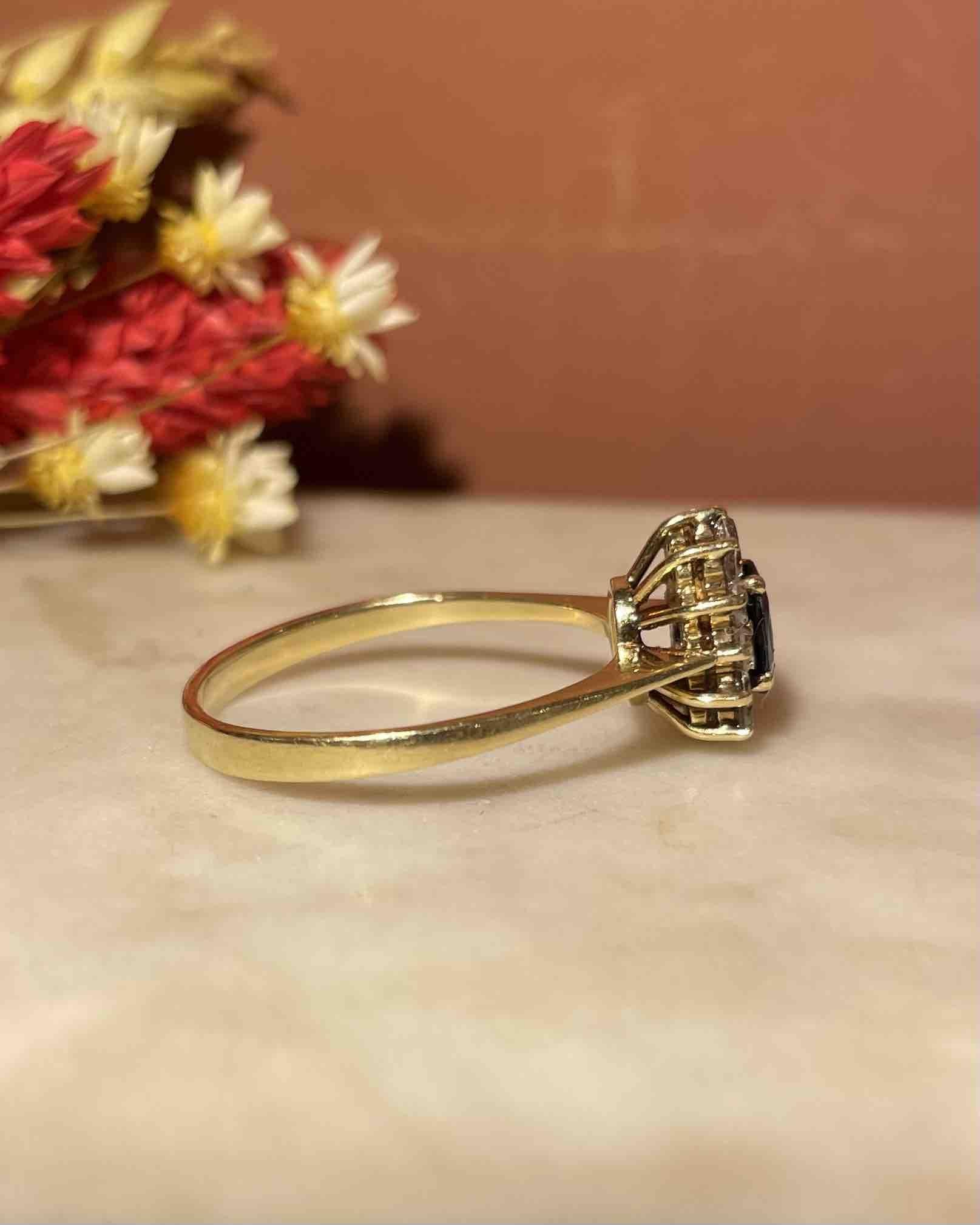Bague Marguerite Saphir &amp; Diamants "Donna" - Elliade Paris