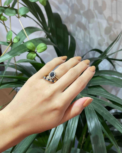 Bague Marguerite Saphir &amp; Diamants &quot;Donna&quot; - Elliade Paris