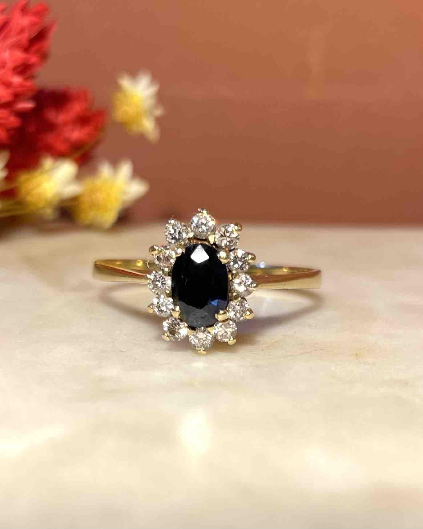 Bague Marguerite Saphir &amp; Diamants "Donna" - Elliade Paris