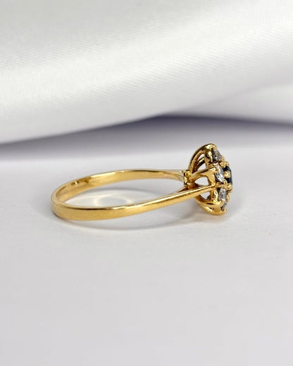 Bague Marguerite Saphir &amp; Diamants "Edwige" - Elliade Paris