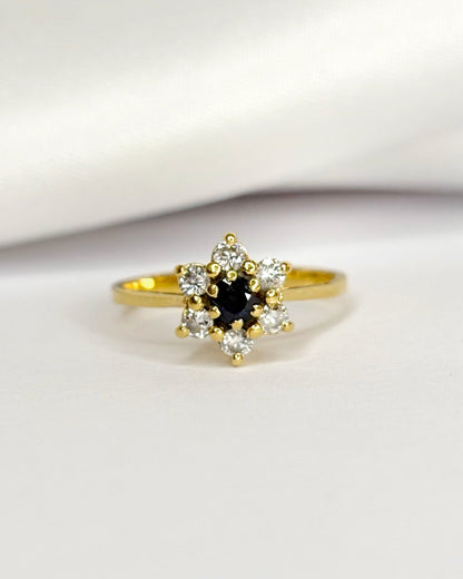 Bague Marguerite Saphir &amp; Diamants "Edwige" - Elliade Paris
