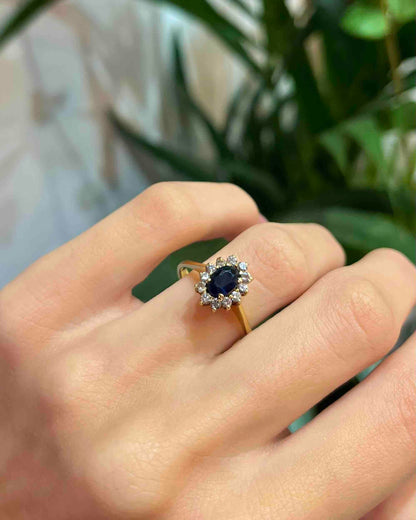 Bague Marguerite Saphir &amp; Diamants &quot;Donna&quot;