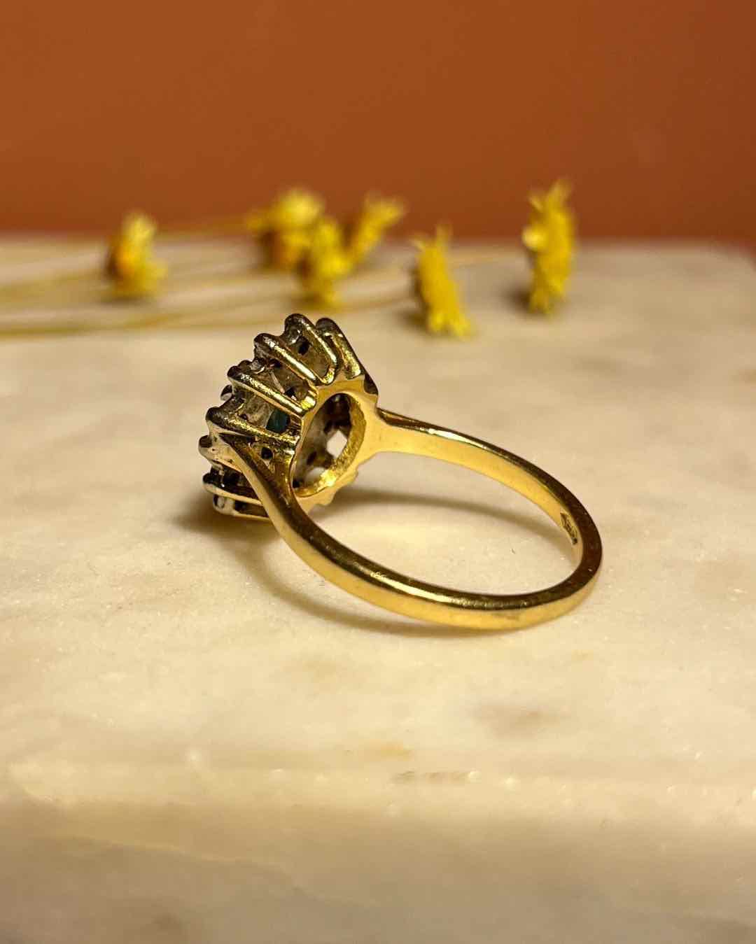 Bague Marguerite Saphir &amp; Diamants "Ellie" - Elliade Paris