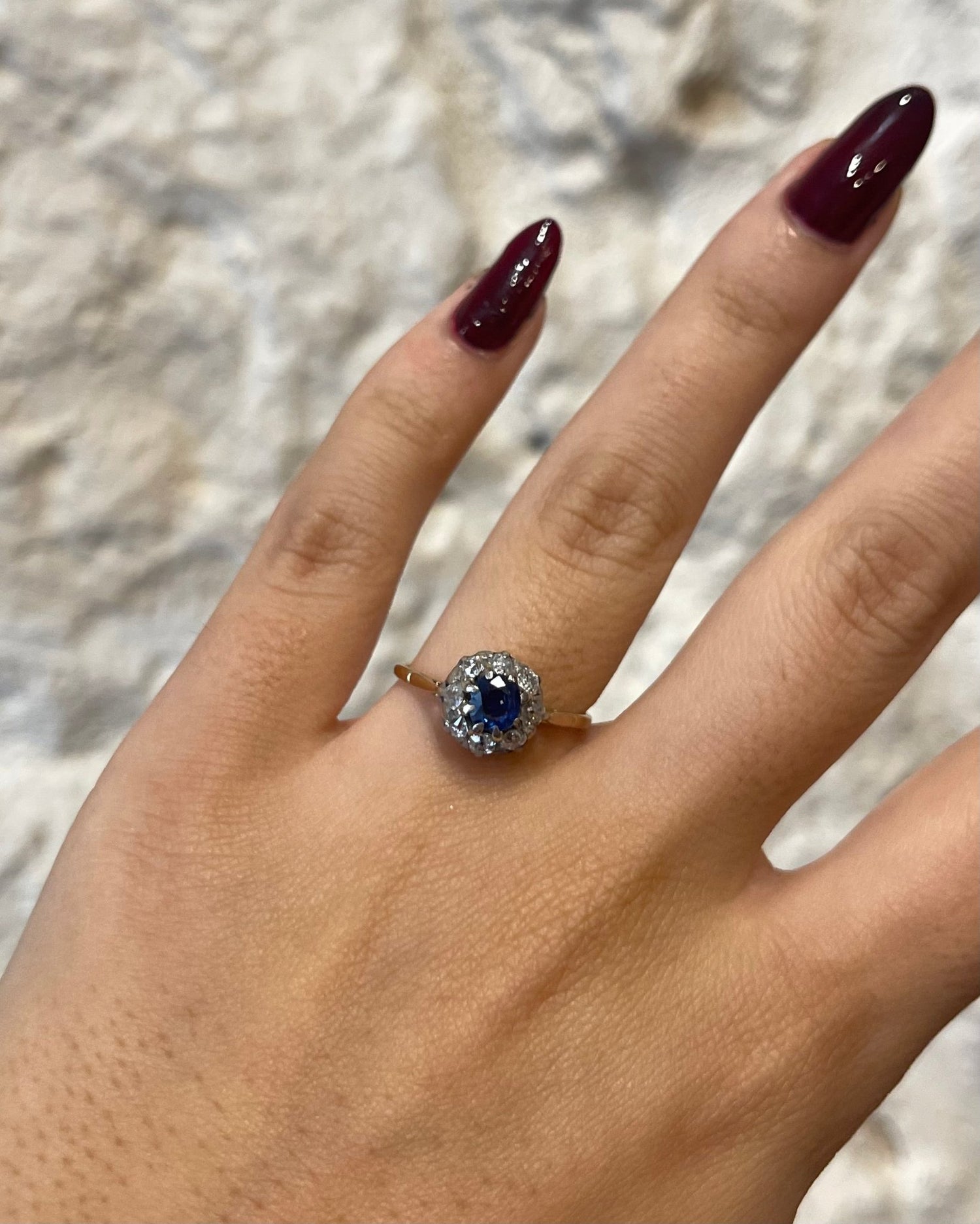 Bague Marguerite Saphir &amp; Diamants &quot;Estelle&quot; - Elliade Paris