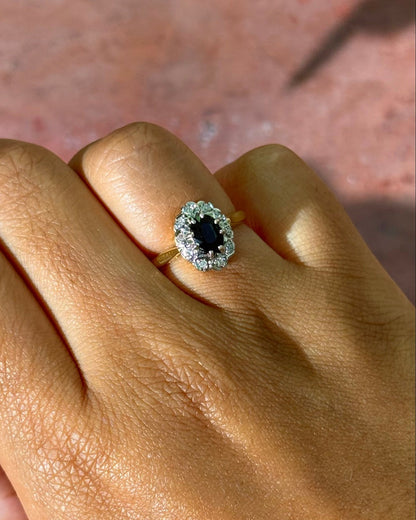 Bague Marguerite Saphir &amp; Diamants "Eugenie" - Elliade Paris