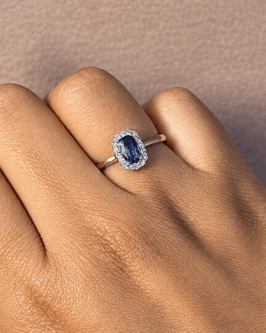 Bague Marguerite Saphir &amp; Diamants "Henriette" - Elliade Paris