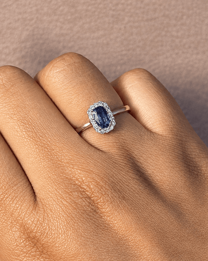 Bague Marguerite Saphir &amp; Diamants "Henriette" - Elliade Paris