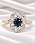 Bague Marguerite Saphir & Diamants "Isabelle" - Elliade Paris