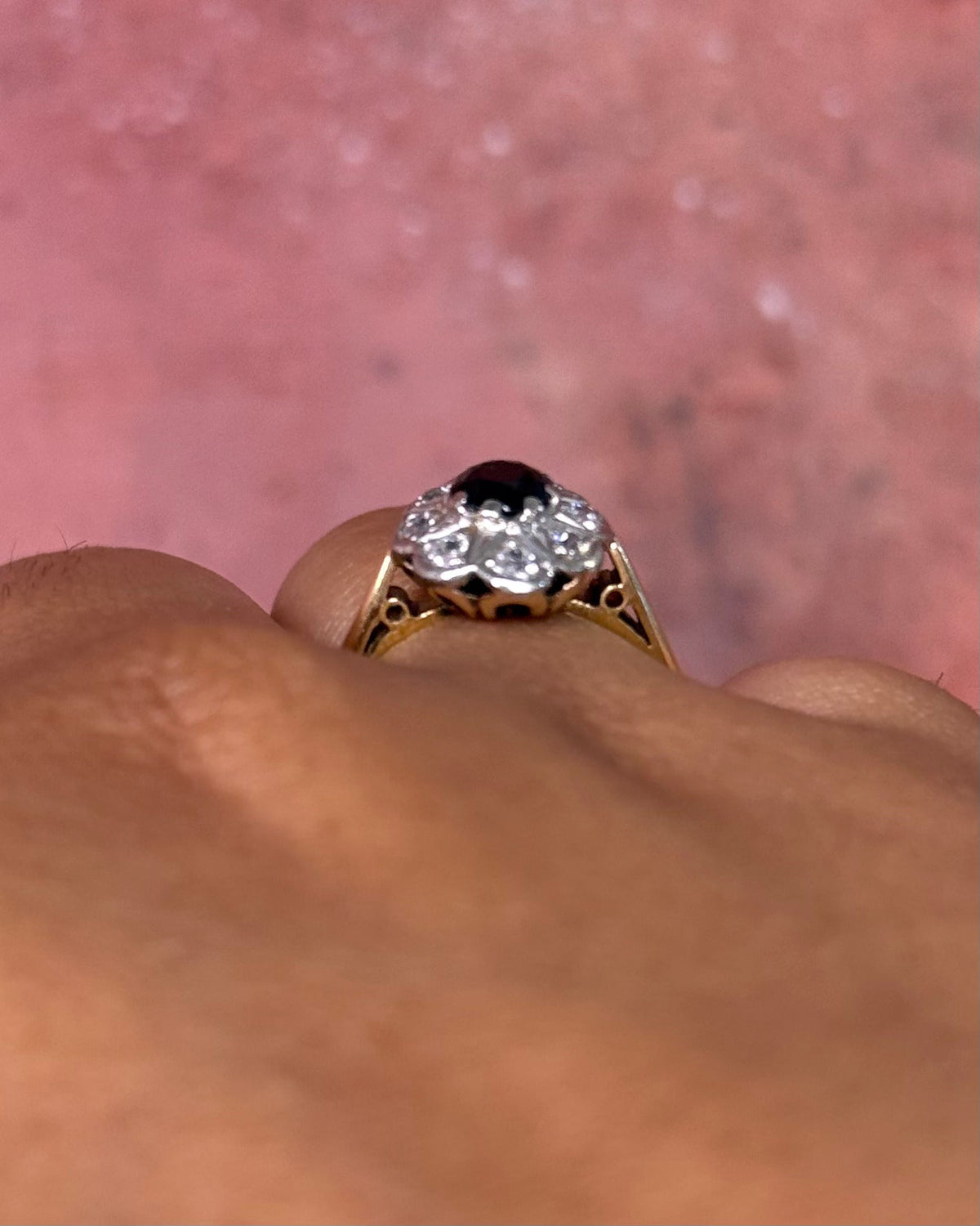 Bague Marguerite Saphir &amp; Diamants "Isabelle" - Elliade Paris