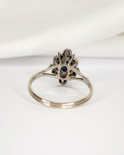 Bague Marguerite Saphir &amp; Diamants "Justine" - Elliade Paris