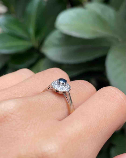 Bague Marguerite Saphir &amp; Diamants &quot;Karine&quot; - Elliade Paris